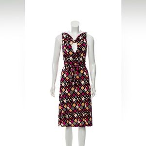 DVF size 2 silk-printer knee-length dress
